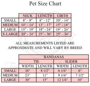Pet Size Chart TBD